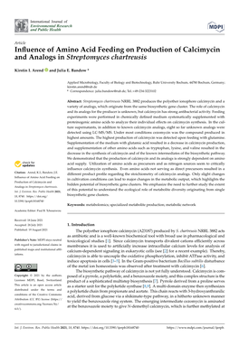 Influence of Amino Acid Feeding on Production of Calcimycin