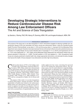 Developing Strategic Interventions to Reduce Cardiovascular Disease Risk Among Law Enforcement Officers the Art and Science of Data Triangulation by Sandra L