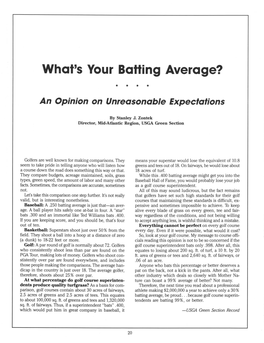 What's Your Batting Average?