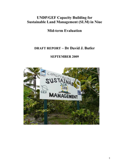 (SLM) in Niue Mid-Term Evaluation DRAFT REPORT – Dr David J. Butle