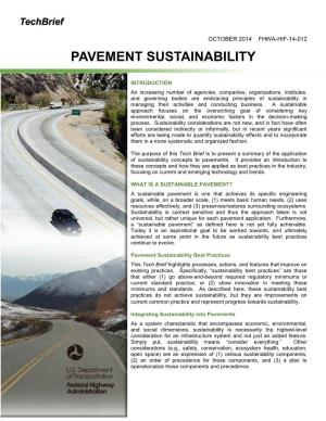 FHWA Tech Brief on Pavement Sustainability