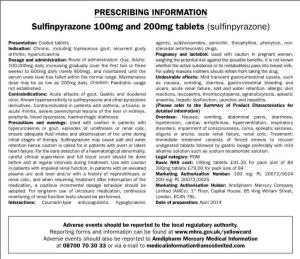 Sulfinpyrazone 100Mg and 200Mg Tablets (Sulfinpyrazone)