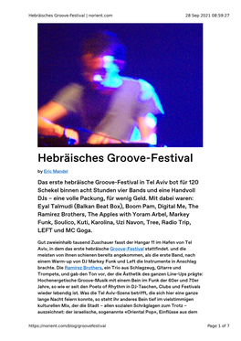 Hebräisches Groove-Festival | Norient.Com 28 Sep 2021 08:59:27