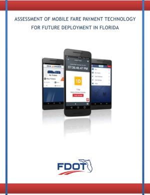 Assessment of Mobile Fare Payment Technology for Future Deployment in Florida