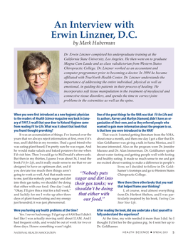 An Interview with Erwin Linzner, D.C