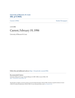 Current, February 19, 1996 University of Missouri-St