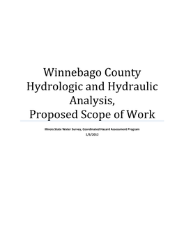 Winnebago County Hydrologic and Hydraulic Analysis, Proposed Scope of Work