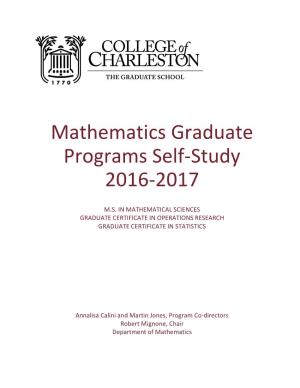 Mathematics Graduate Programs Self-Study 2016-2017