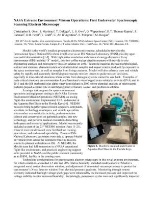 First Underwater Spectroscopic Scanning Electron Microscopy