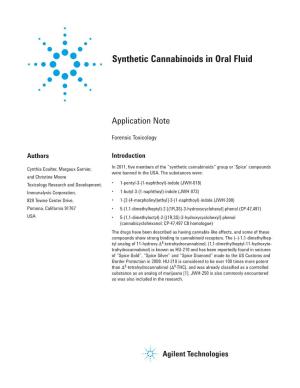 Synthetic Cannabinoids in Oral Fluid