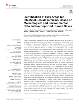 Identification of Risk Areas for Intestinal Schistosomiasis, Based