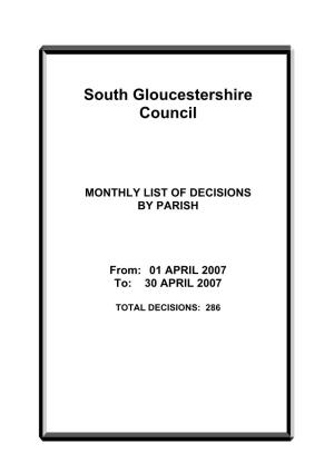 Monthly List of Decisions by Parish