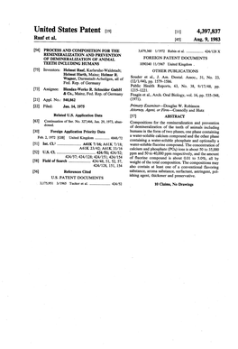 United States Patent (19) (11) 4,397,837 Raaf Et Al