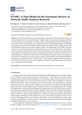 NTARC: a Data Model for the Systematic Review of Network Trafﬁc Analysis Research