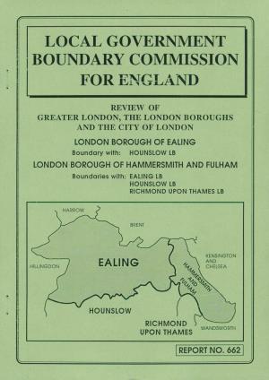 Ealing and Its Boundary with the London Borough of Hounslow