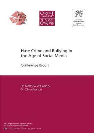 Hate Crime and Bullying in the Age of Social Media