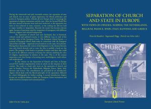 SEPARATION of CHURCH and STATE in EUROPE Ethnical, Religious and Cultural Backgrounds
