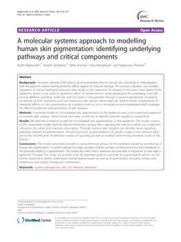 A Molecular Systems Approach to Modelling