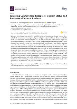 Targeting Cannabinoid Receptors: Current Status and Prospects of Natural Products