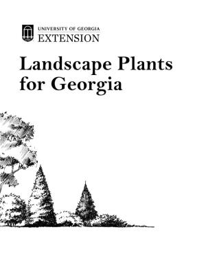 Landscape Plants for Georgia Contents
