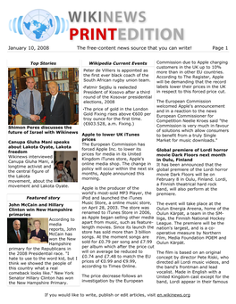 January 10, 2008 the Free-Content News Source That You Can Write! Page 1