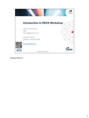 Introduction to Rexx Workshop