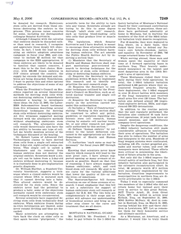 CONGRESSIONAL RECORD—SENATE, Vol. 152, Pt. 6 May 8, 2006 and Commend the First of the 163Rd In- Sacrificed on Behalf of This Country Service