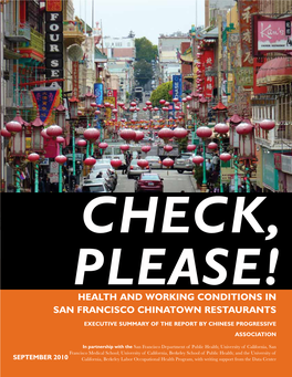 Health and Working Conditions in San Francisco Chinatown Restaurants