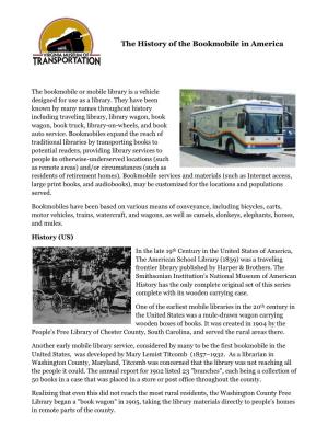 The History of the Bookmobile in America