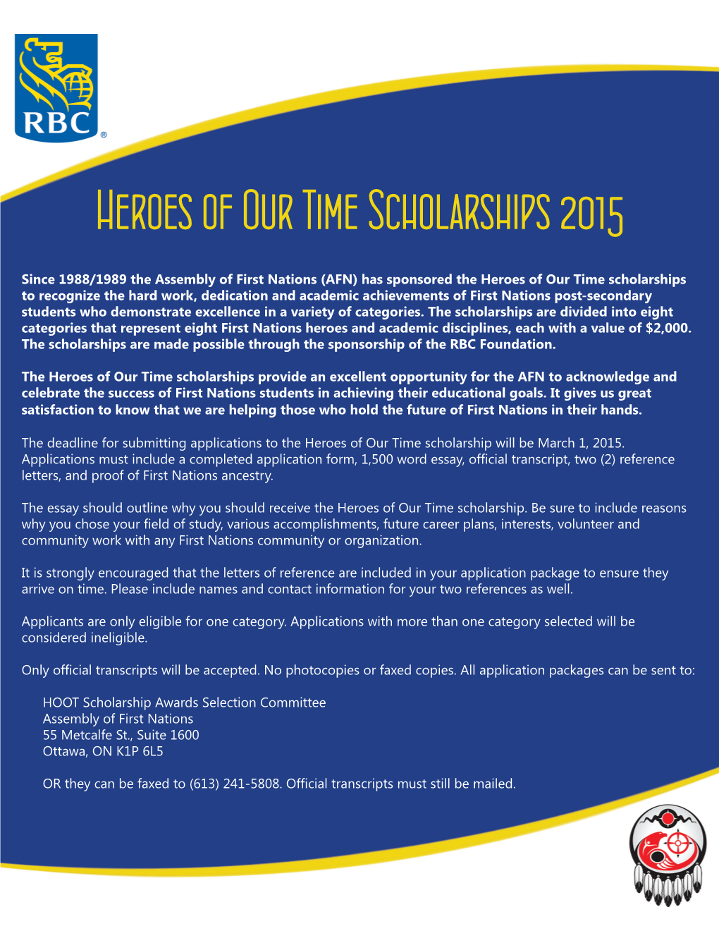 Heroes of Our Time Scholarships 2015