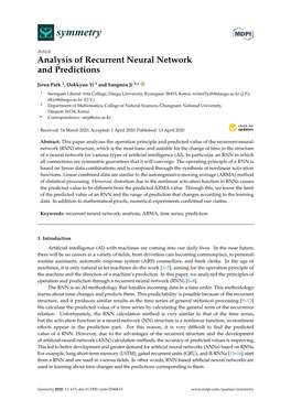 Analysis of Recurrent Neural Network and Predictions