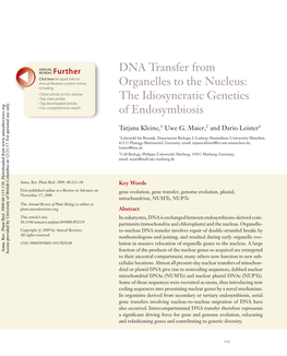 DNA Transfer from Organelles to the Nucleus: the Idiosyncratic Genetics of Endosymbiosis