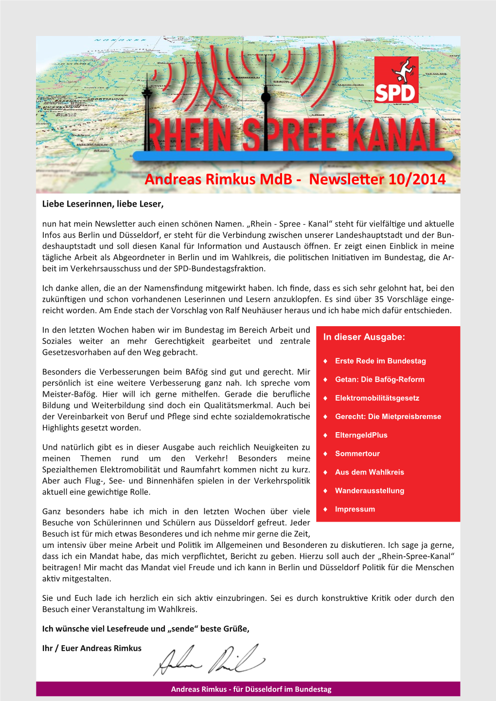 Newsletter 10/2014