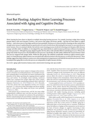 Fast but Fleeting: Adaptive Motor Learning Processes Associated with Aging and Cognitive Decline