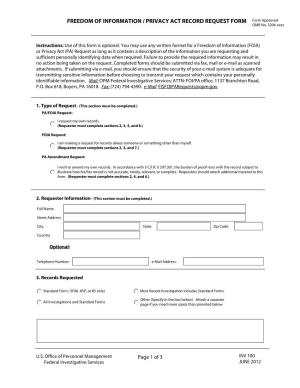 Freedom of Information Act/ Privacy Act Request Form