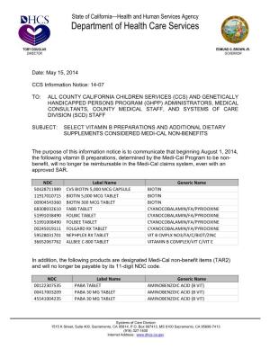 CCS Information Notice 14