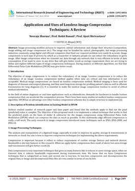 Application and Uses of Lossless Image Compression Techniques: a Review