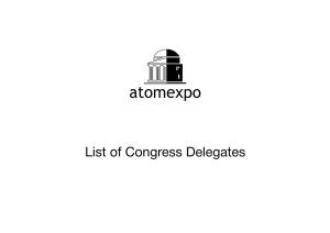 List of Congress Delegates