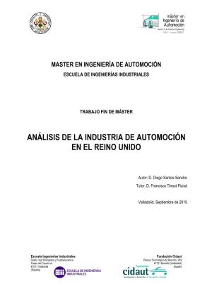 Santos Sancho Análisis De La Industria De Automoción En El