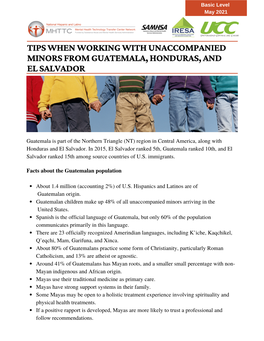 Tips When Working with Unaccompanied Minors from Guatemala, Honduras, and El Salvador