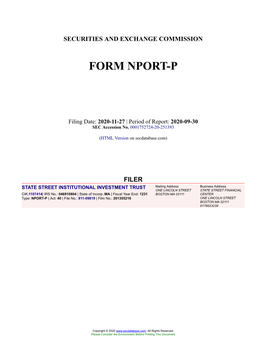 STATE STREET INSTITUTIONAL INVESTMENT TRUST Form