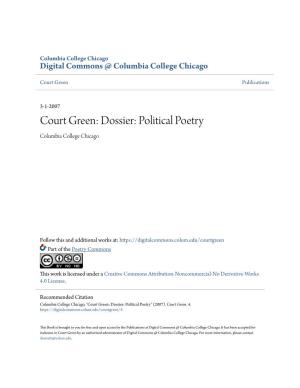 Court Green: Dossier: Political Poetry Columbia College Chicago