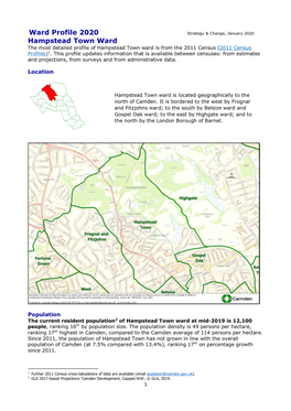 Ward Profile 2020 Hampstead Town Ward