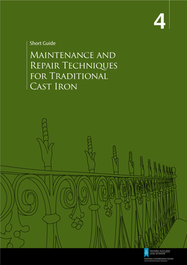 Maintenance and Repair Techniques for Traditional Cast Iron ISBN 978-1-84917-122-9