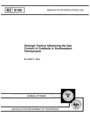 Geologic Factors Influencing the Gas Content of Coalbeds in Southwestern Pennsylvania