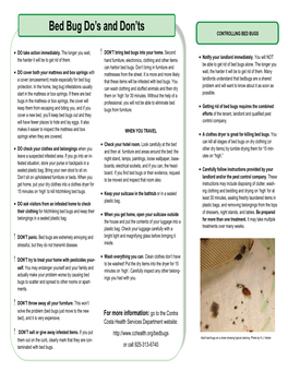 Bed Bug Do's and Don'ts