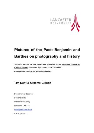 Benjamin and Barthes on Photography and History