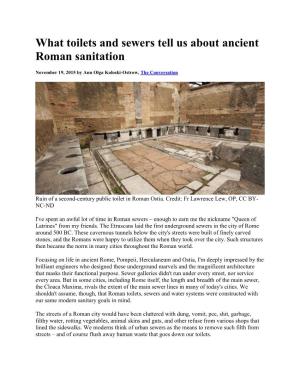 What Toilets and Sewers Tell Us About Ancient Roman Sanitation