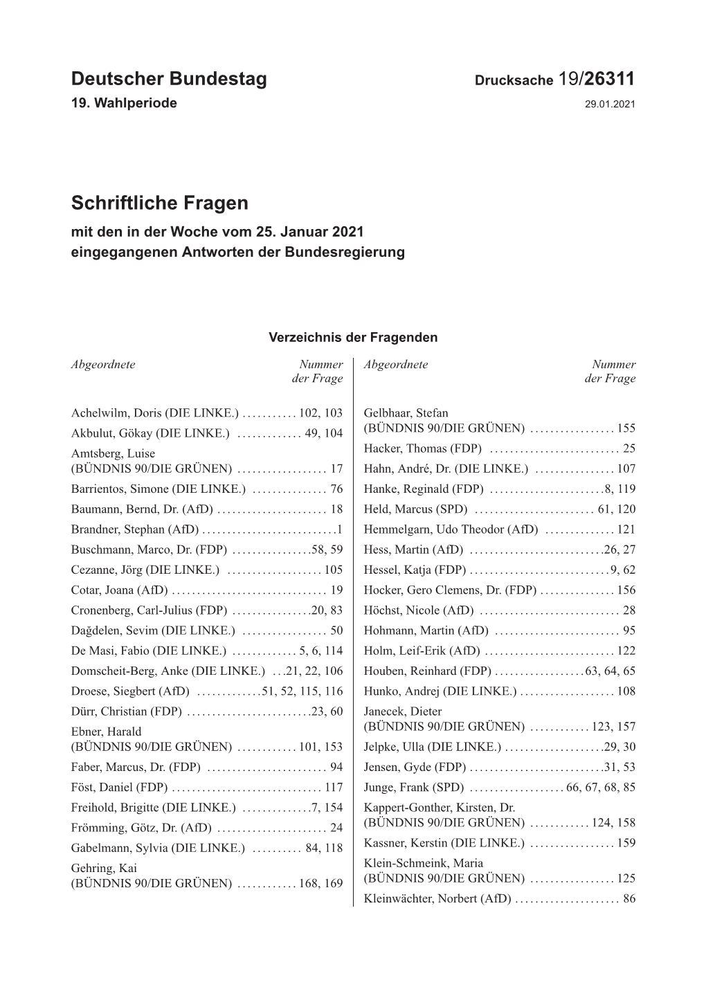 Drucksache 19/26311 19