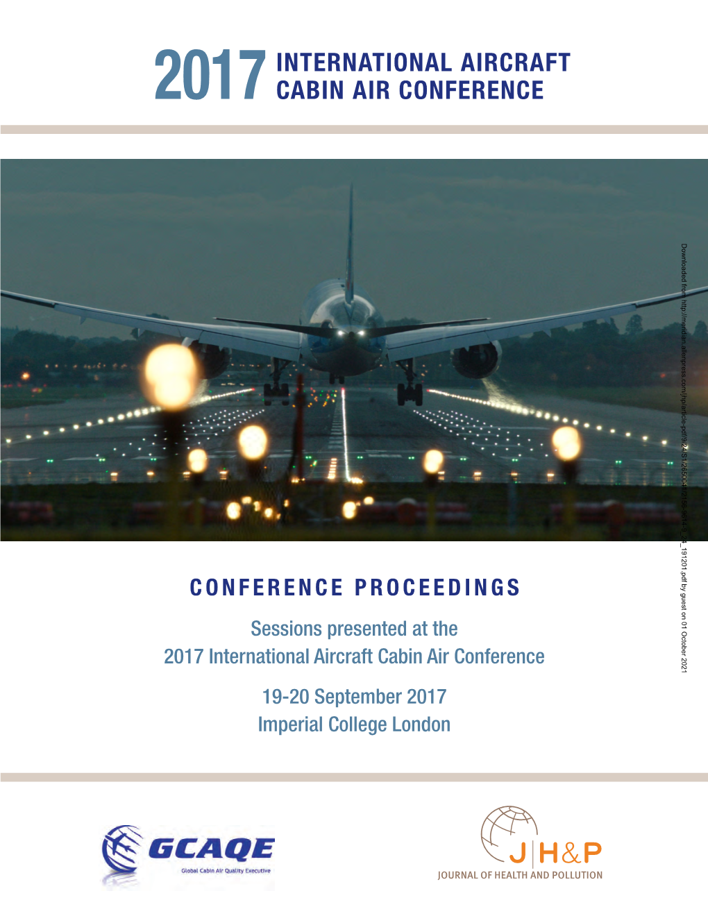Proceedings of the International Aircraft Cabin Air Conference 2017